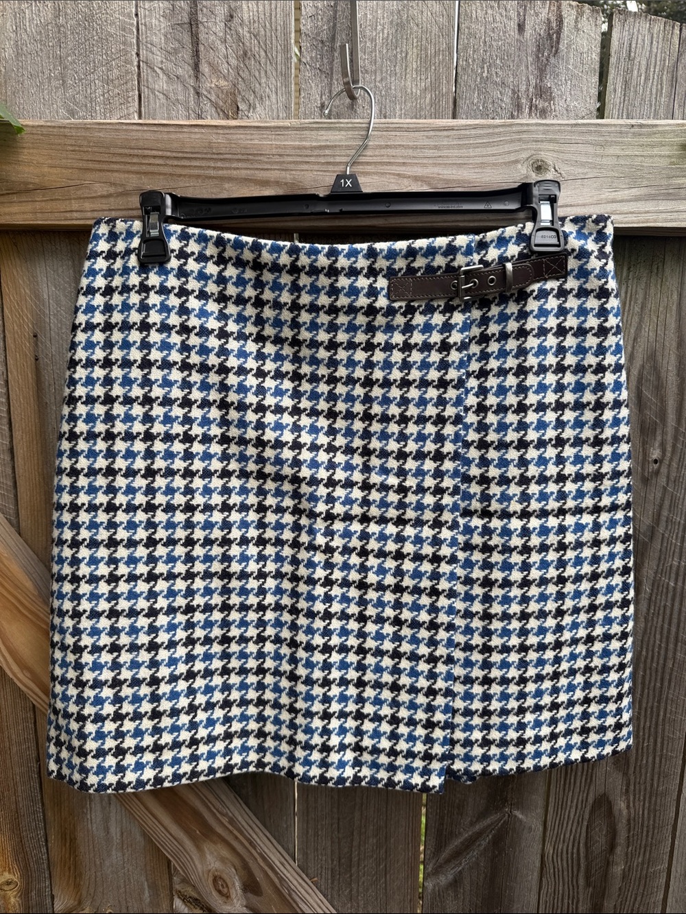 Boden British Tweed Wool Skirt Houndstooth